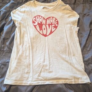 White and Red 'Show More Love' T-Shirt